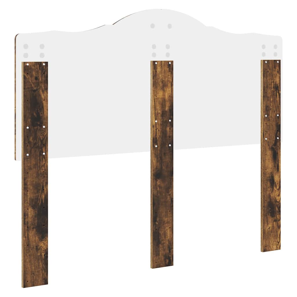 vidaXL Κεφαλάρι με κεφαλάρι Καπνιστό Δρύς 135 cm Επεξεργασμένο ξύλο