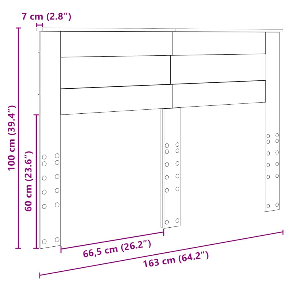 vidaXL Κεφαλάρι με κεφαλάρι Λευκό 160 cm Επεξεργασμένο ξύλο