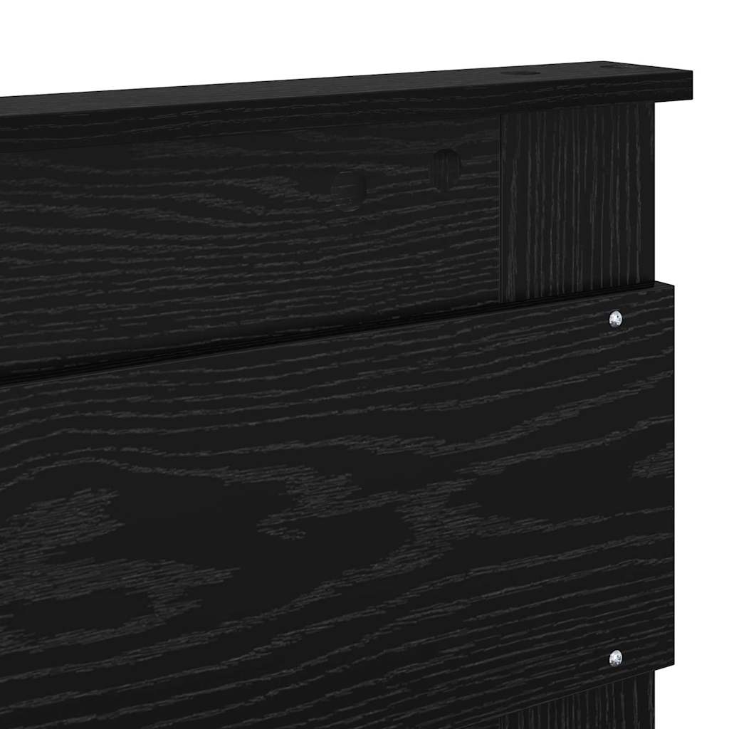 vidaXL Κεφαλάρι με κεφαλάρι Μαύρη Οξυά 160 cm Επεξεργασμένο ξύλο
