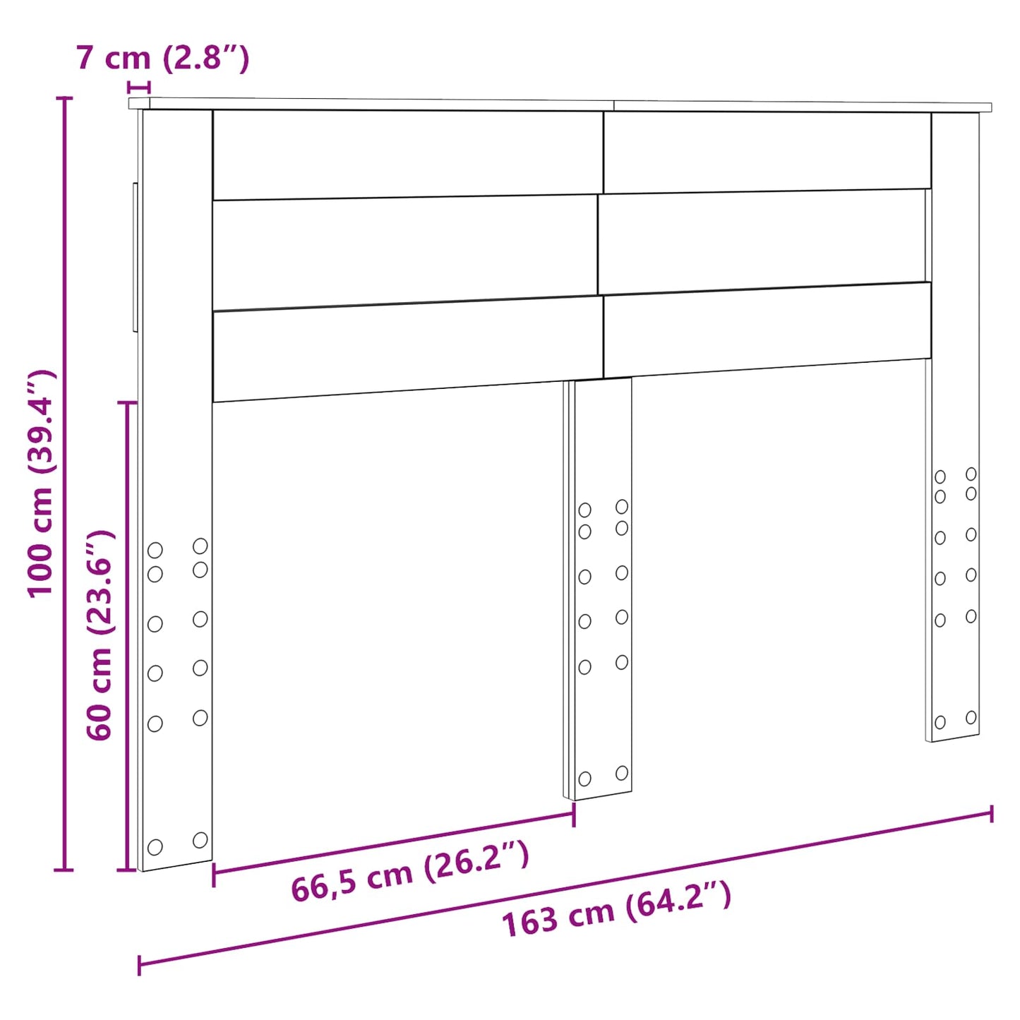 vidaXL Κεφαλάρι με κεφαλάρι Artisan Oak 160 cm Επεξεργασμένο ξύλο