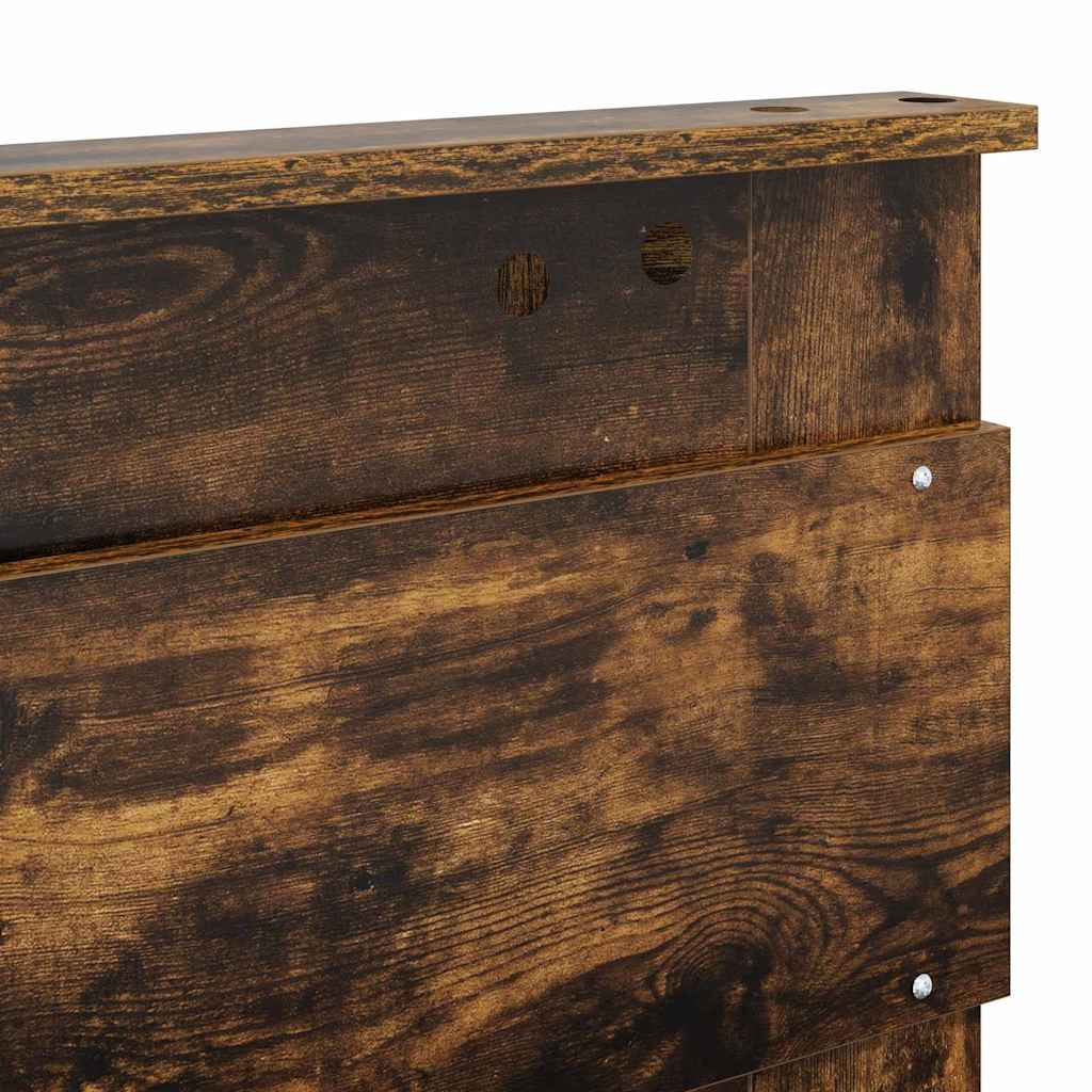 vidaXL Κεφαλάρι με κεφαλάρι Καπνιστό Δρύς 120 cm Επεξεργασμένο ξύλο