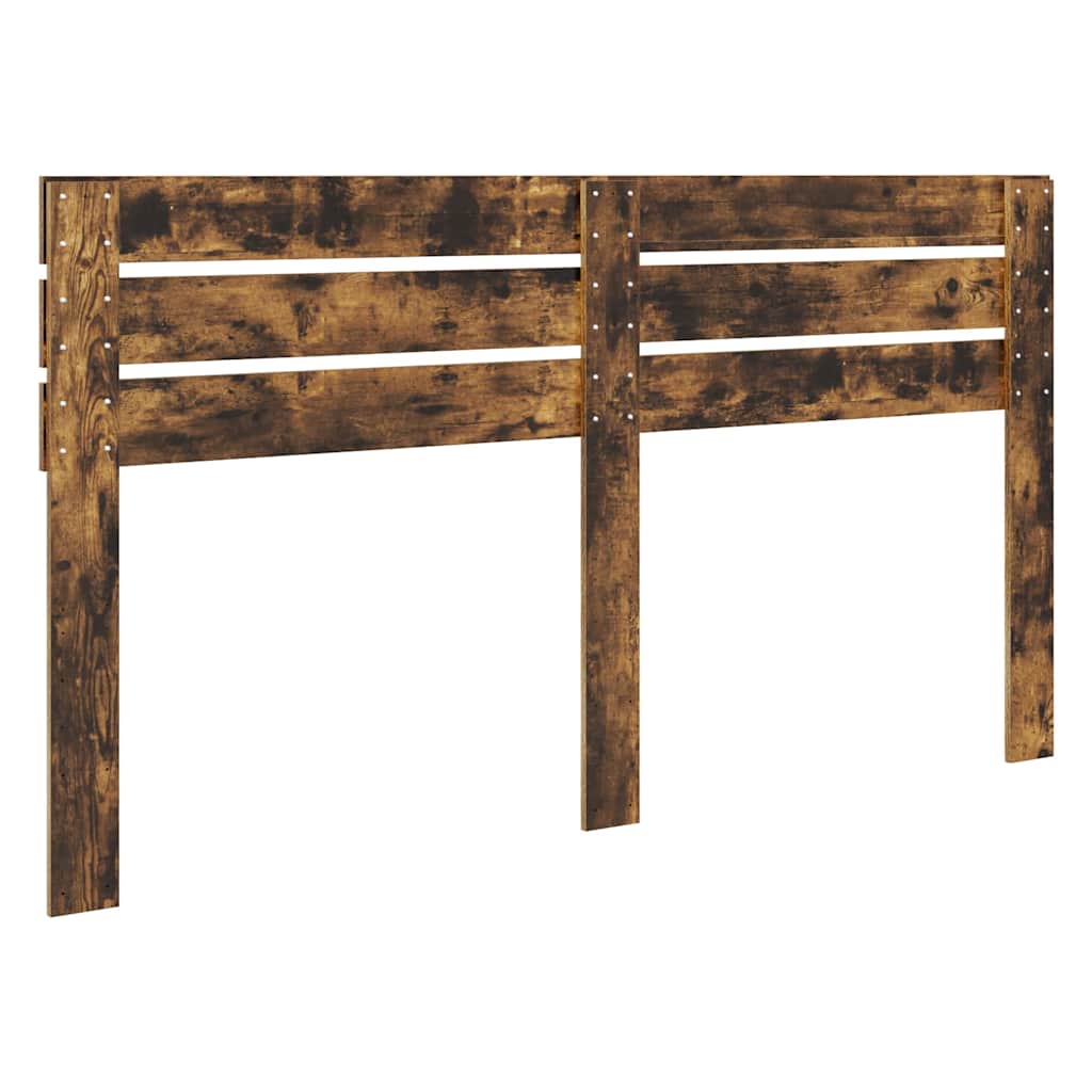 vidaXL Κεφαλάρι με κεφαλάρι Καπνιστό Δρύς 180 cm Επεξεργασμένο ξύλο