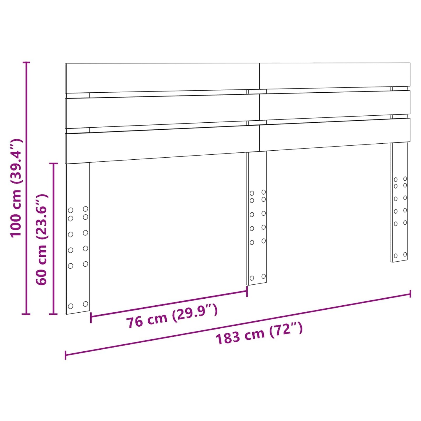 vidaXL Κεφαλάρι με κεφαλάρι Artisan Oak 180 cm Επεξεργασμένο ξύλο
