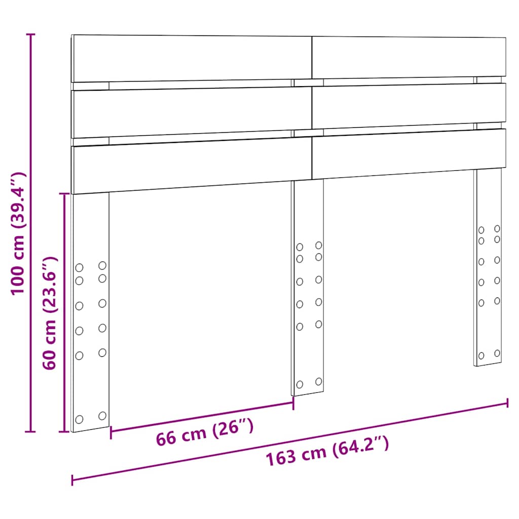 vidaXL Κεφαλάρι με κεφαλάρι Λευκό 160 cm Επεξεργασμένο ξύλο