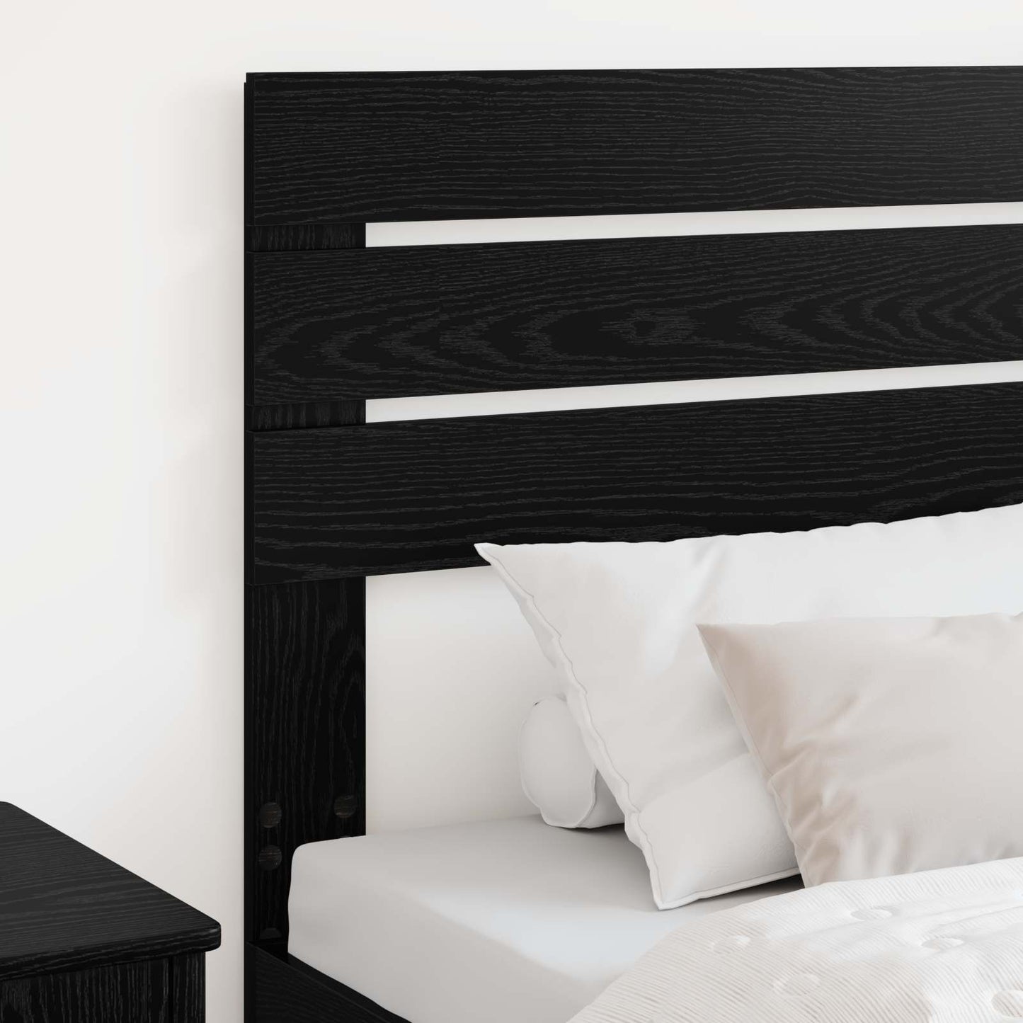 vidaXL Κεφαλάρι με κεφαλάρι Μαύρη Οξυά 90 cm Επεξεργασμένο ξύλο