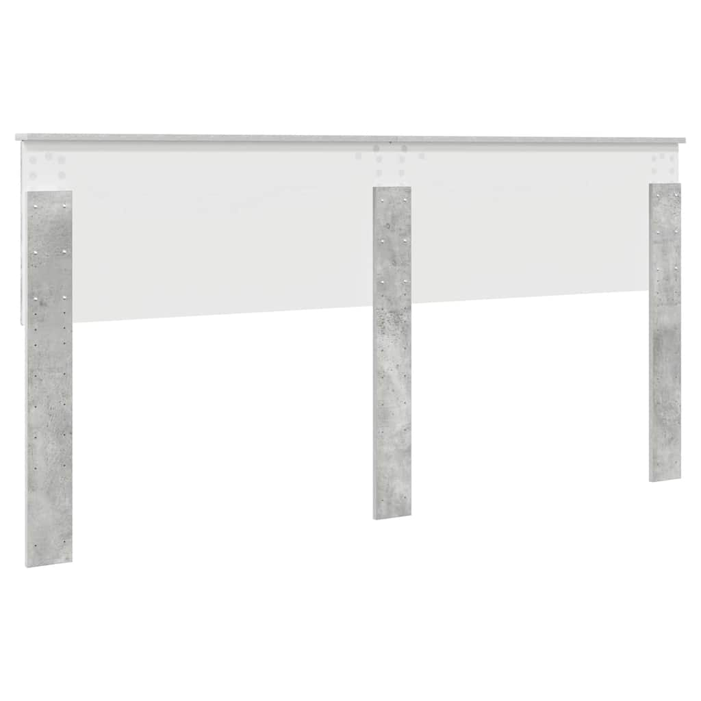 vidaXL Κεφαλάρι με κεφαλάρι Σκυρόδεμα Γκρι 200 cm Επεξεργασμένο ξύλο