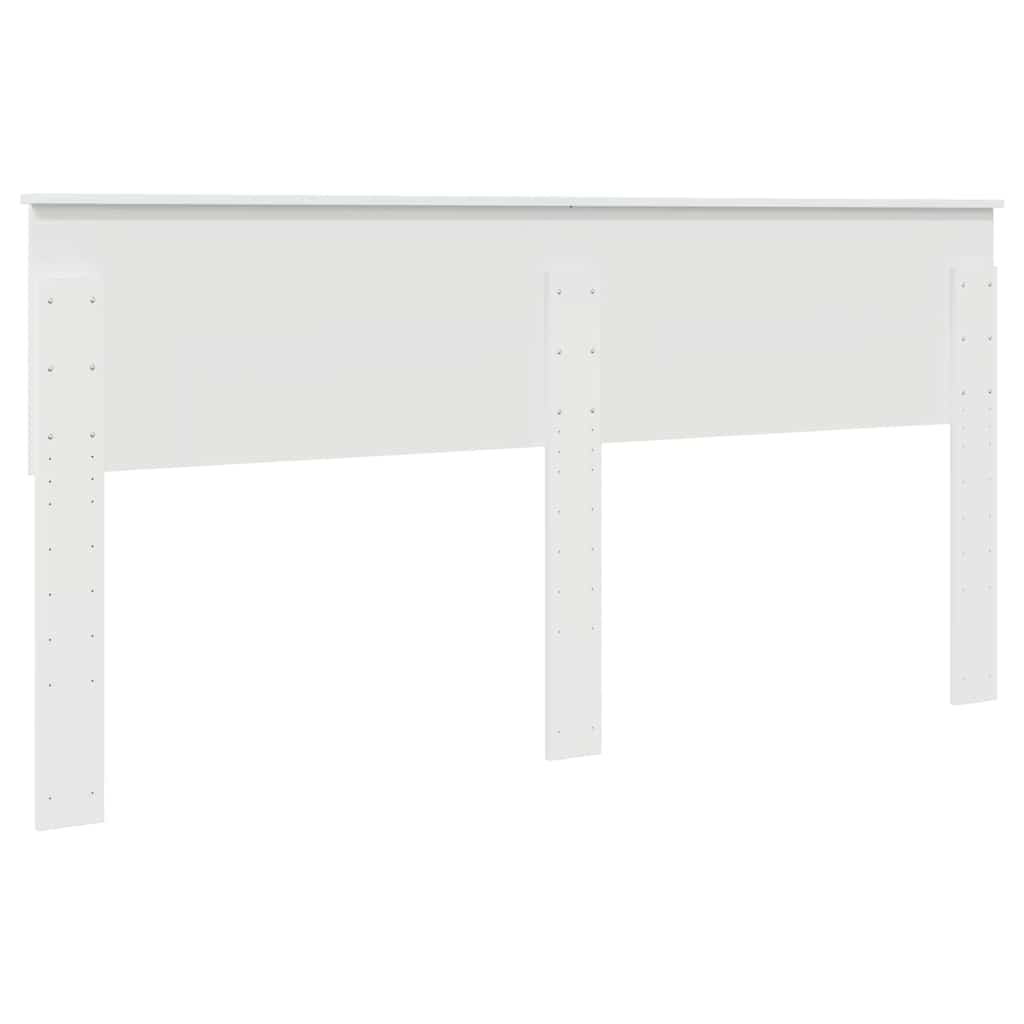 vidaXL Κεφαλάρι με κεφαλάρι Λαμπερό Λευκό 200 cm Επεξεργασμένο ξύλο