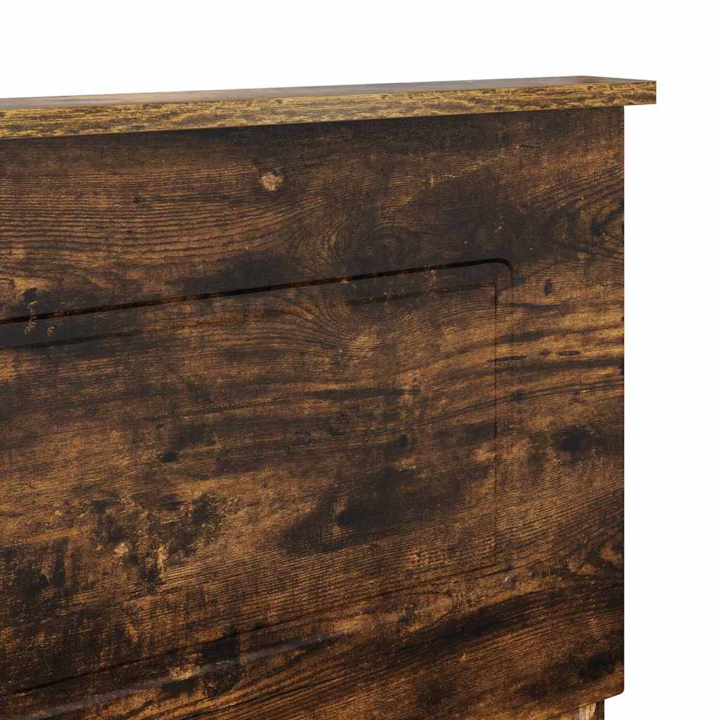 vidaXL Κεφαλάρι με κεφαλάρι Καπνιστό Δρύς 180 cm Επεξεργασμένο ξύλο