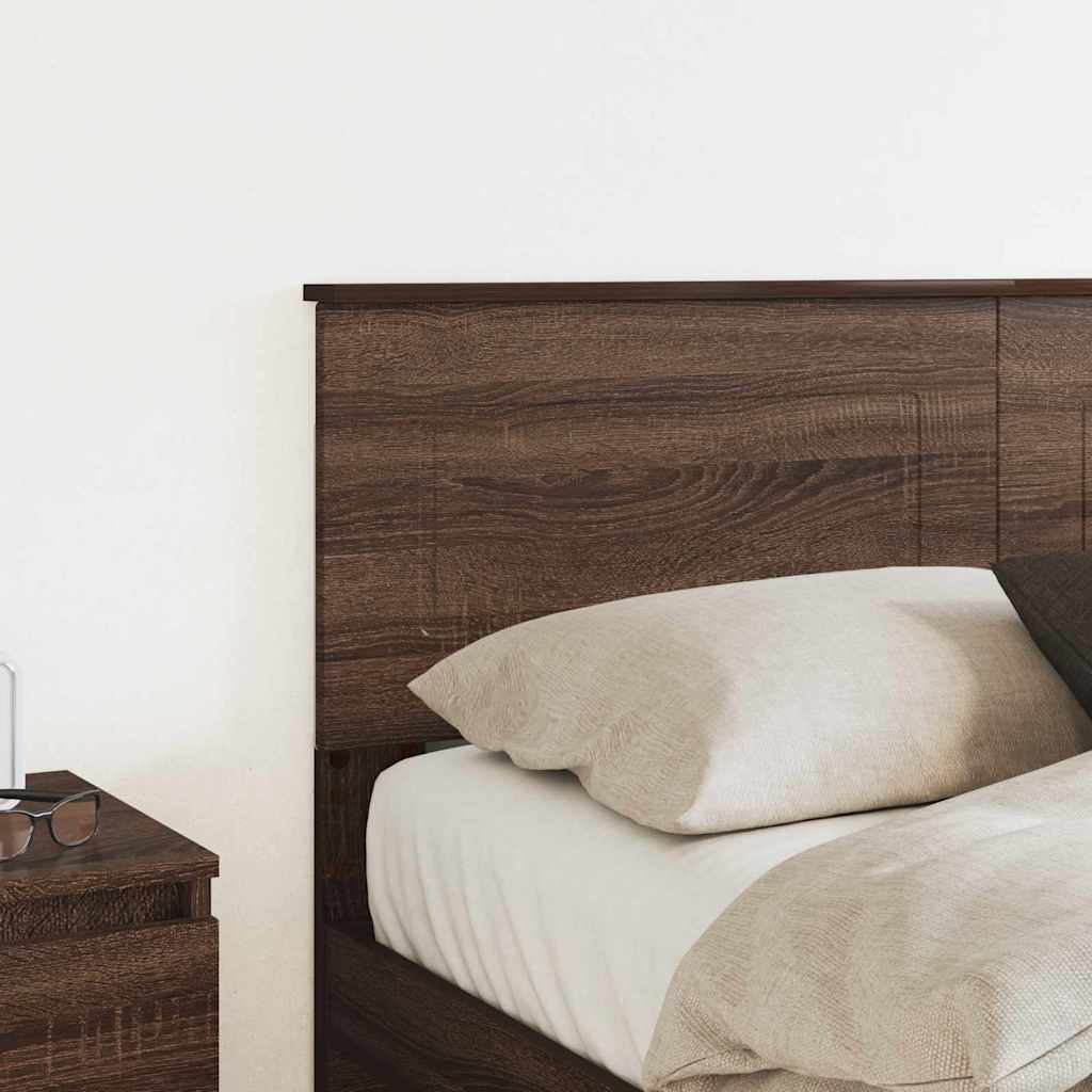 vidaXL Κεφαλάρι με κεφαλάρι Καφέ δρυς 135 cm Επεξεργασμένο ξύλο