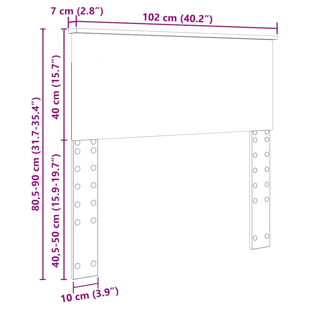 vidaXL Κεφαλάρι με κεφαλάρι Καφέ δρυς 100 cm Επεξεργασμένο ξύλο