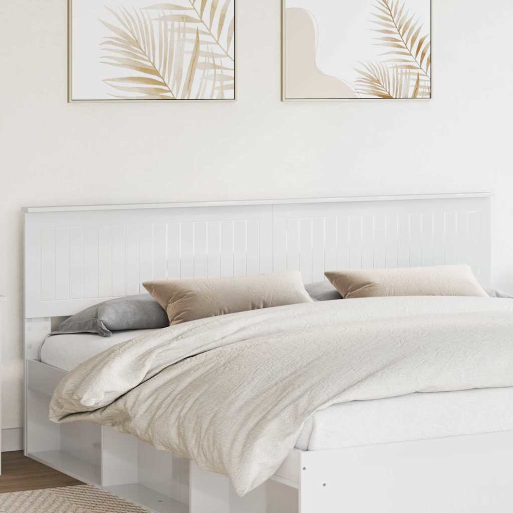 vidaXL Κεφαλάρι με κεφαλάρι Λαμπερό Λευκό 200 cm Επεξεργασμένο ξύλο