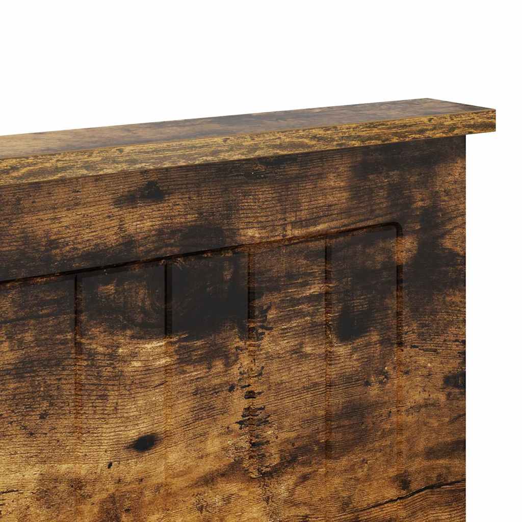 vidaXL Κεφαλάρι με κεφαλάρι Καπνιστό Δρύς 200 cm Επεξεργασμένο ξύλο