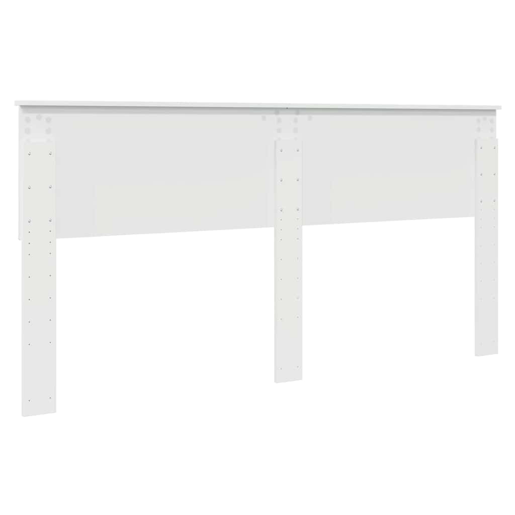 vidaXL Κεφαλάρι με κεφαλάρι Λαμπερό Λευκό 180 cm Επεξεργασμένο ξύλο