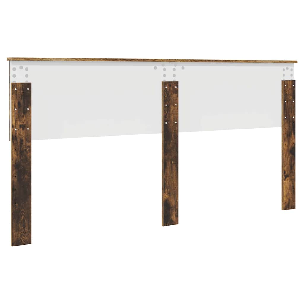 vidaXL Κεφαλάρι με κεφαλάρι Καπνιστό Δρύς 180 cm Επεξεργασμένο ξύλο
