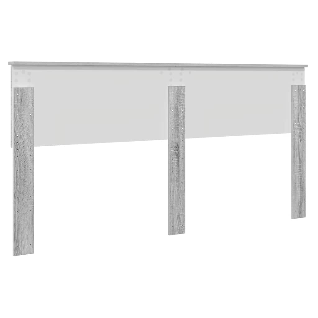 vidaXL Κεφαλάρι με κεφαλάρι Γκρίζο Σονομα 180 cm Επεξεργασμένο ξύλο