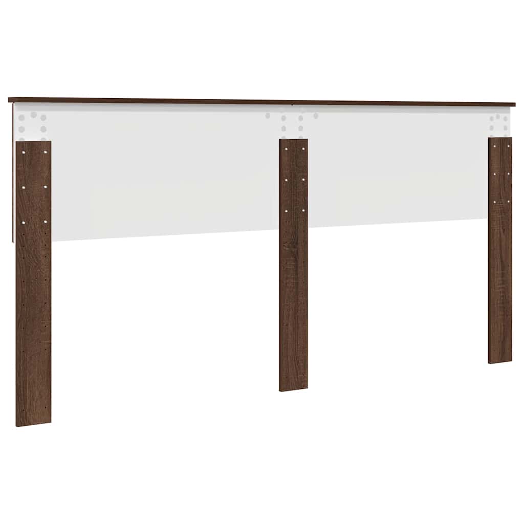 vidaXL Κεφαλάρι με κεφαλάρι Καφέ δρυς 180 cm Επεξεργασμένο ξύλο