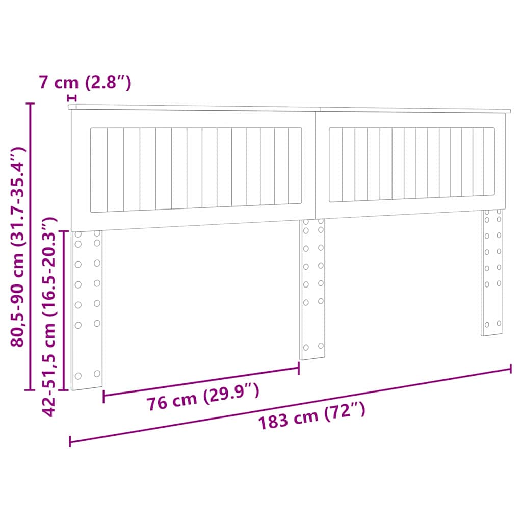 vidaXL Κεφαλάρι με κεφαλάρι Παλιό Ξύλο 180 cm Επεξεργασμένο ξύλο