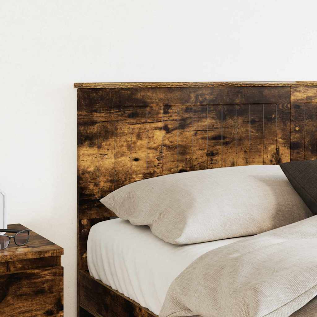 vidaXL Κεφαλάρι με κεφαλάρι Καπνιστό Δρύς 150 cm Επεξεργασμένο ξύλο