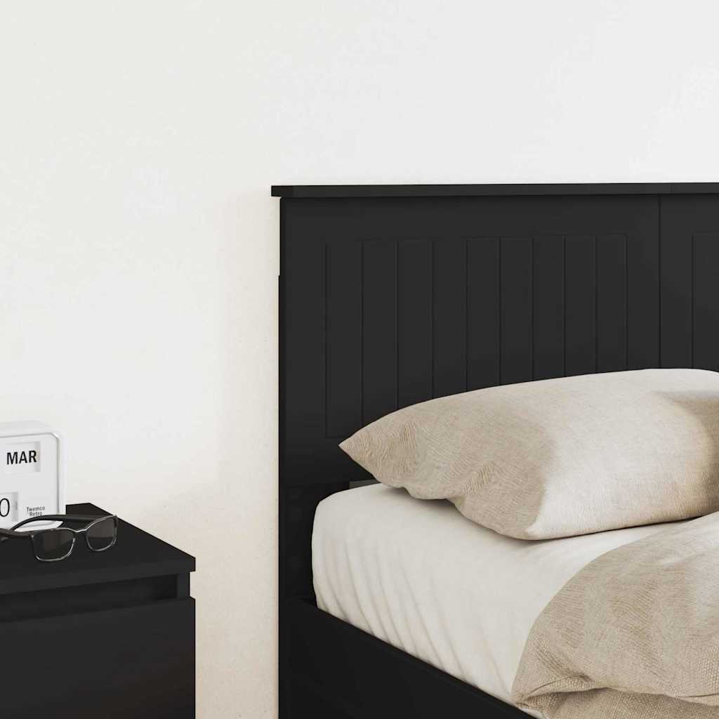 vidaXL Κεφαλάρι με κεφαλάρι Μαύρη Οξυά 120 cm Επεξεργασμένο ξύλο