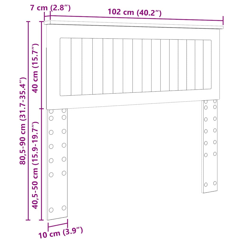 vidaXL Κεφαλάρι με κεφαλάρι Δρύς Sonoma 100 cm Επεξεργασμένο ξύλο