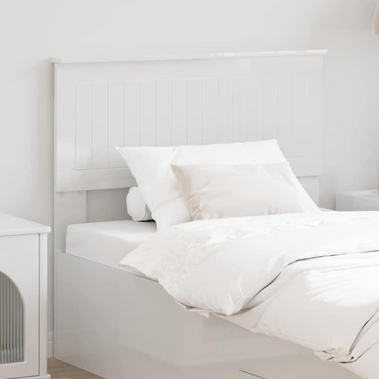 vidaXL Κεφαλάρι με κεφαλάρι Λαμπερό Λευκό 90 cm Επεξεργασμένο ξύλο