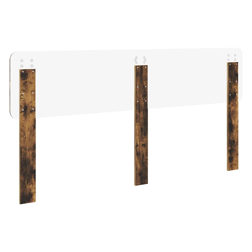 vidaXL Κεφαλάρι με κεφαλάρι Καπνιστό Δρύς 200 cm Επεξεργασμένο ξύλο