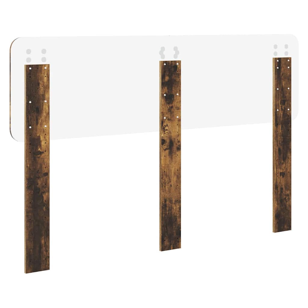 vidaXL Κεφαλάρι με κεφαλάρι Καπνιστό Δρύς 150 cm Επεξεργασμένο ξύλο