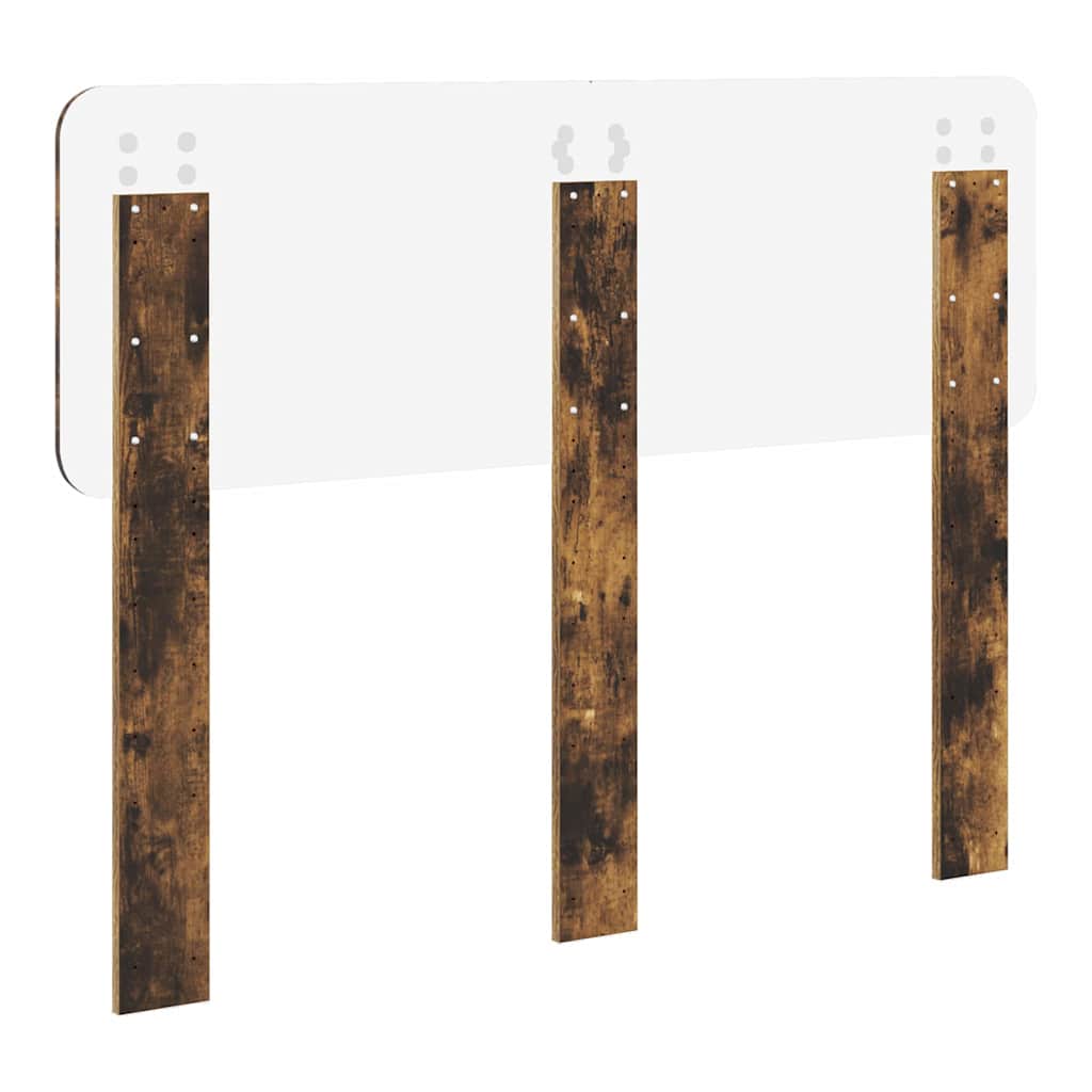 vidaXL Κεφαλάρι με κεφαλάρι Καπνιστό Δρύς 135 cm Επεξεργασμένο ξύλο