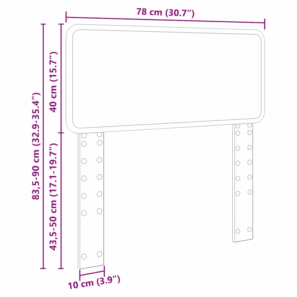 vidaXL Κεφαλάρι με κεφαλάρι Καφέ δρυς 75 cm Επεξεργασμένο ξύλο