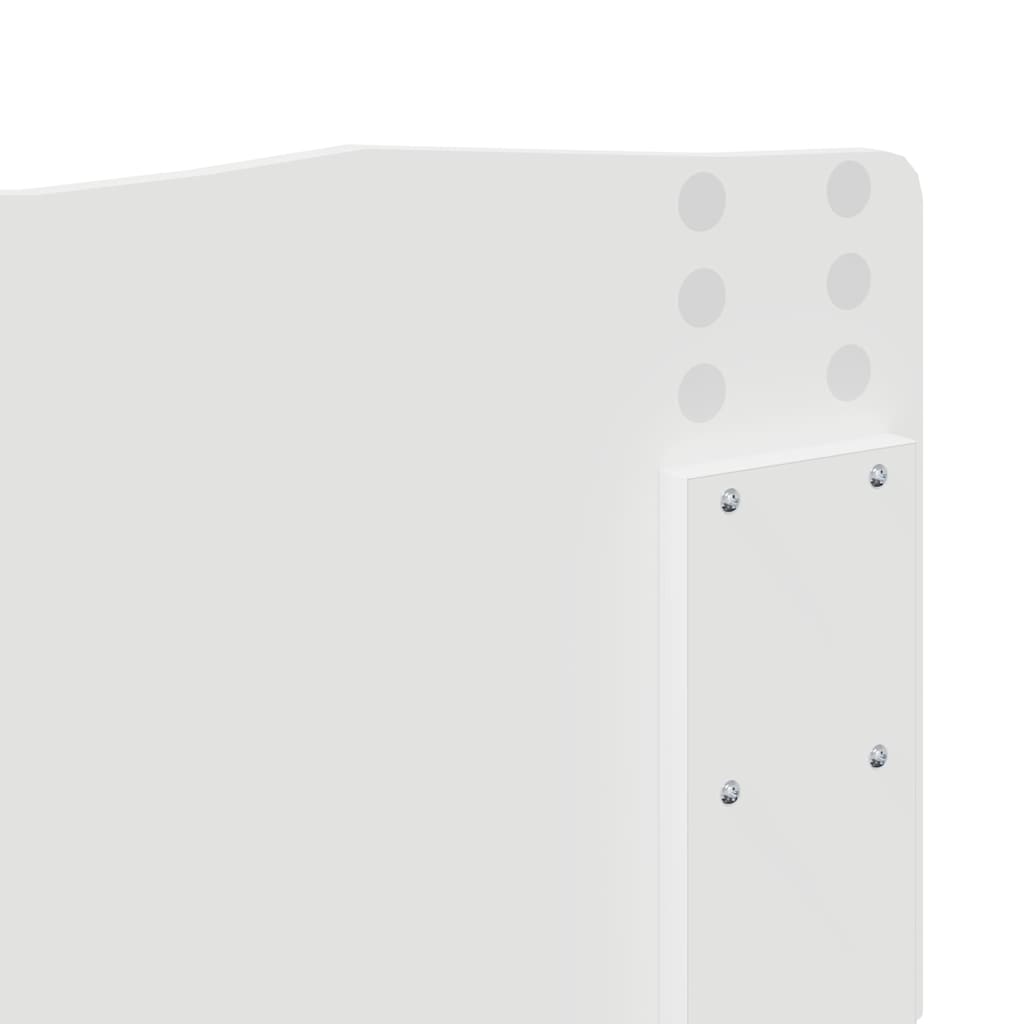 vidaXL Κεφαλάρι με κεφαλάρι Λαμπερό Λευκό 200 cm Επεξεργασμένο ξύλο