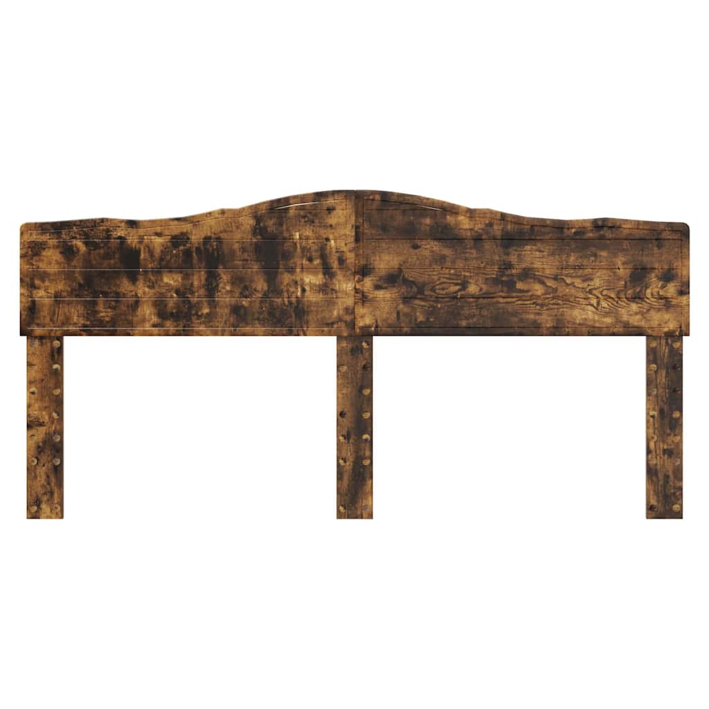 vidaXL Κεφαλάρι με κεφαλάρι Καπνιστό Δρύς 200 cm Επεξεργασμένο ξύλο