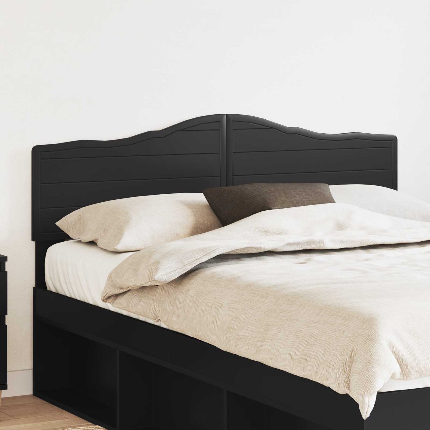 vidaXL Κεφαλάρι με κεφαλάρι Μαύρη Οξυά 150 cm Επεξεργασμένο ξύλο