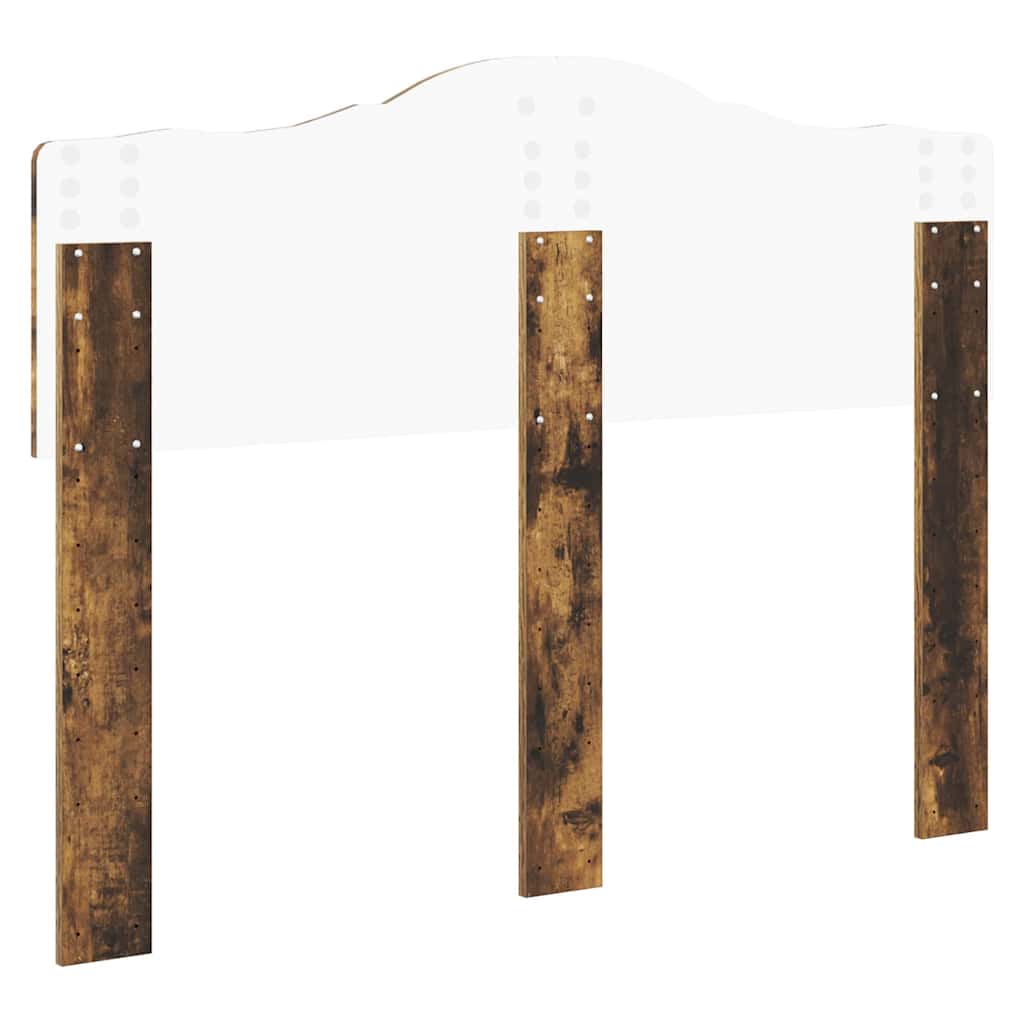 vidaXL Κεφαλάρι με κεφαλάρι Καπνιστό Δρύς 135 cm Επεξεργασμένο ξύλο