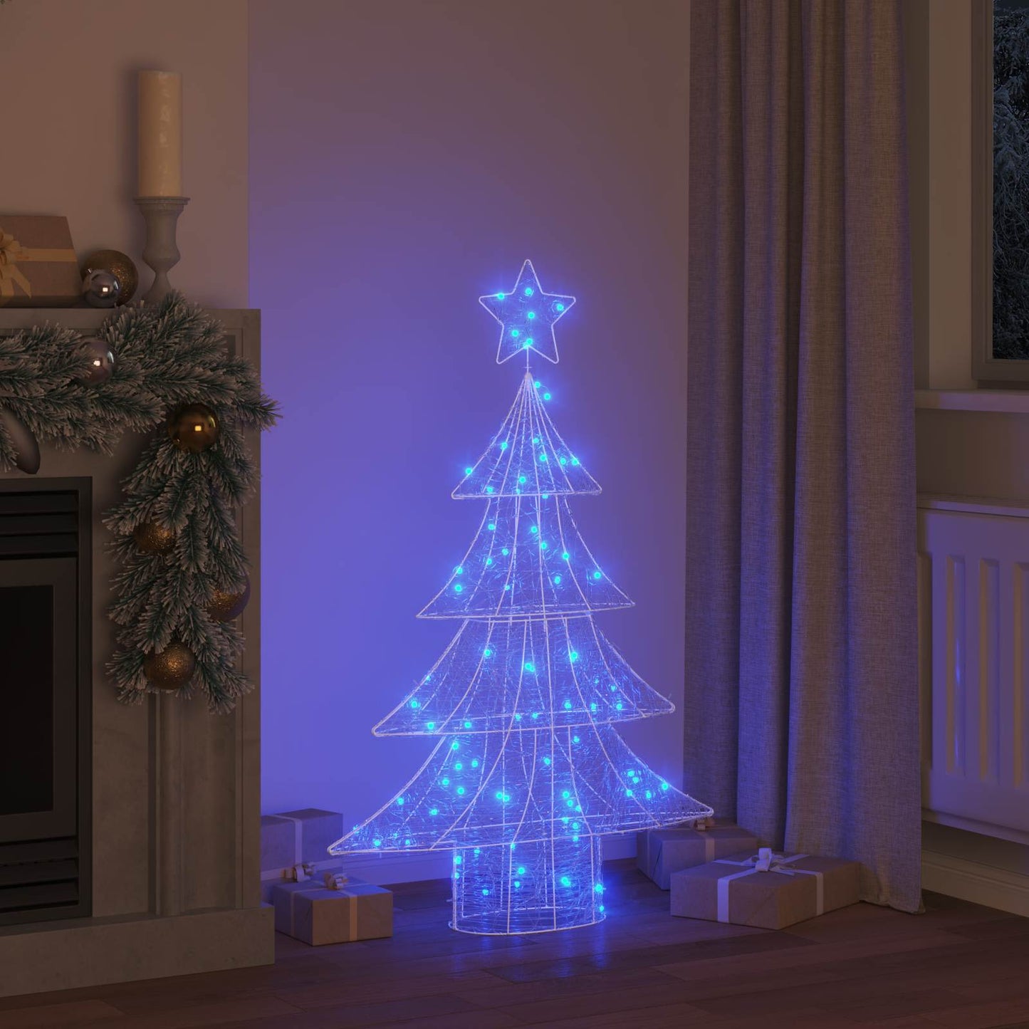 vidaXL Χριστουγεννιάτικο Δέντρο με 100 LED Μπλε 120 cm Ακρυλικό