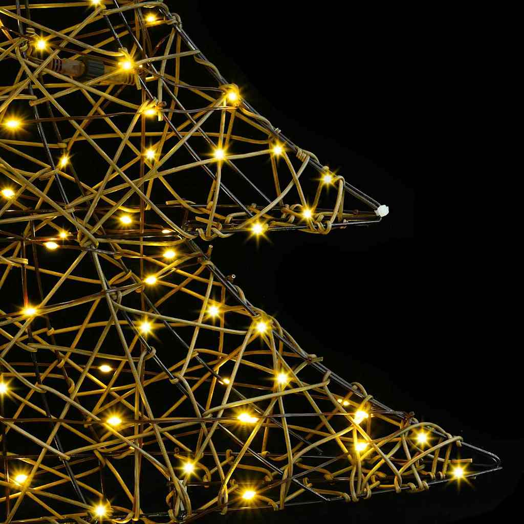 vidaXL Χριστουγεννιάτικο Δέντρο με 120 LED Θερμό λευκό 120 cm Ρατάν