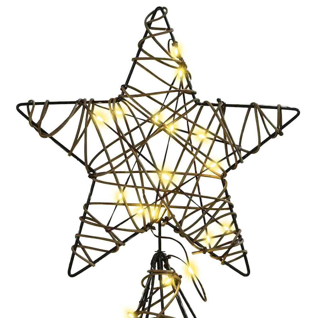 vidaXL Χριστουγεννιάτικο Δέντρο με 240 LED Θερμό λευκό 180 cm Ρατάν