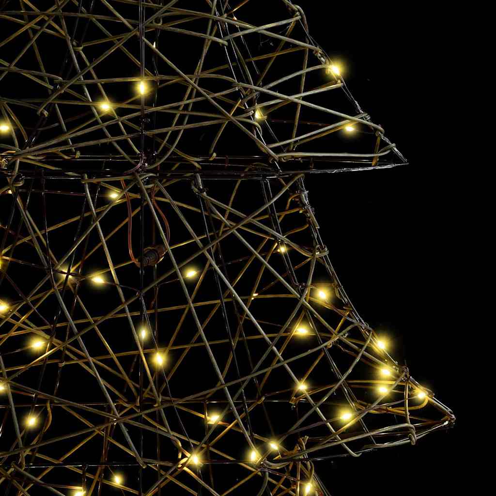 vidaXL Χριστουγεννιάτικο Δέντρο με 240 LED Θερμό λευκό 180 cm Ρατάν