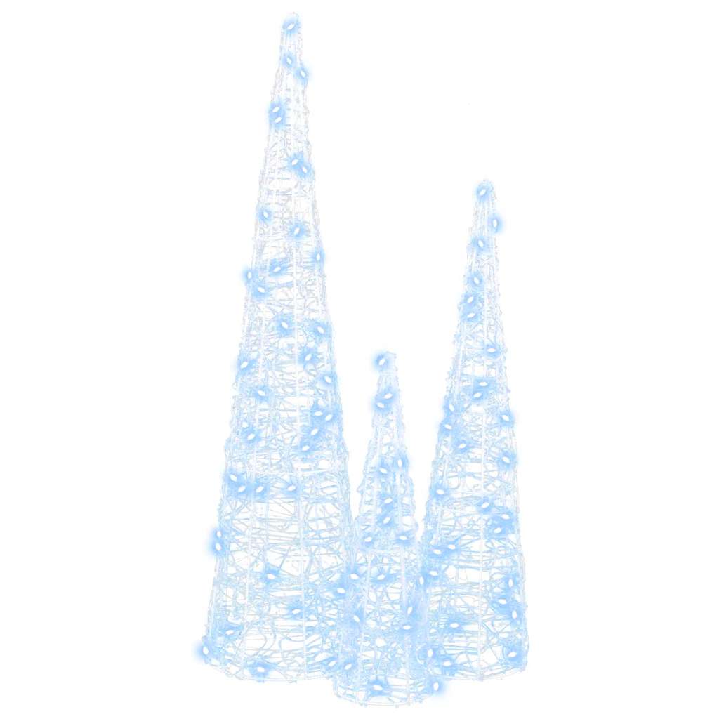 vidaXL Χριστουγεννιάτικο Δέντρο 3 pcs Ψυχρό λευκό 20 x 20 x 80 εκ