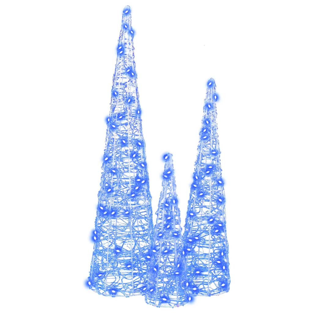 vidaXL Χριστουγεννιάτικο Δέντρο 3 pcs Μπλε 20 x 20 x 80 εκ Ακρυλικό