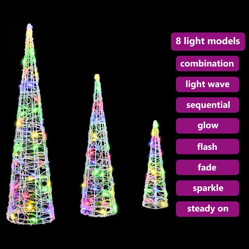 vidaXL Χριστουγεννιάτικο Δέντρο 3 pcs Πολύχρωμο 20 x 20 x 80 εκ