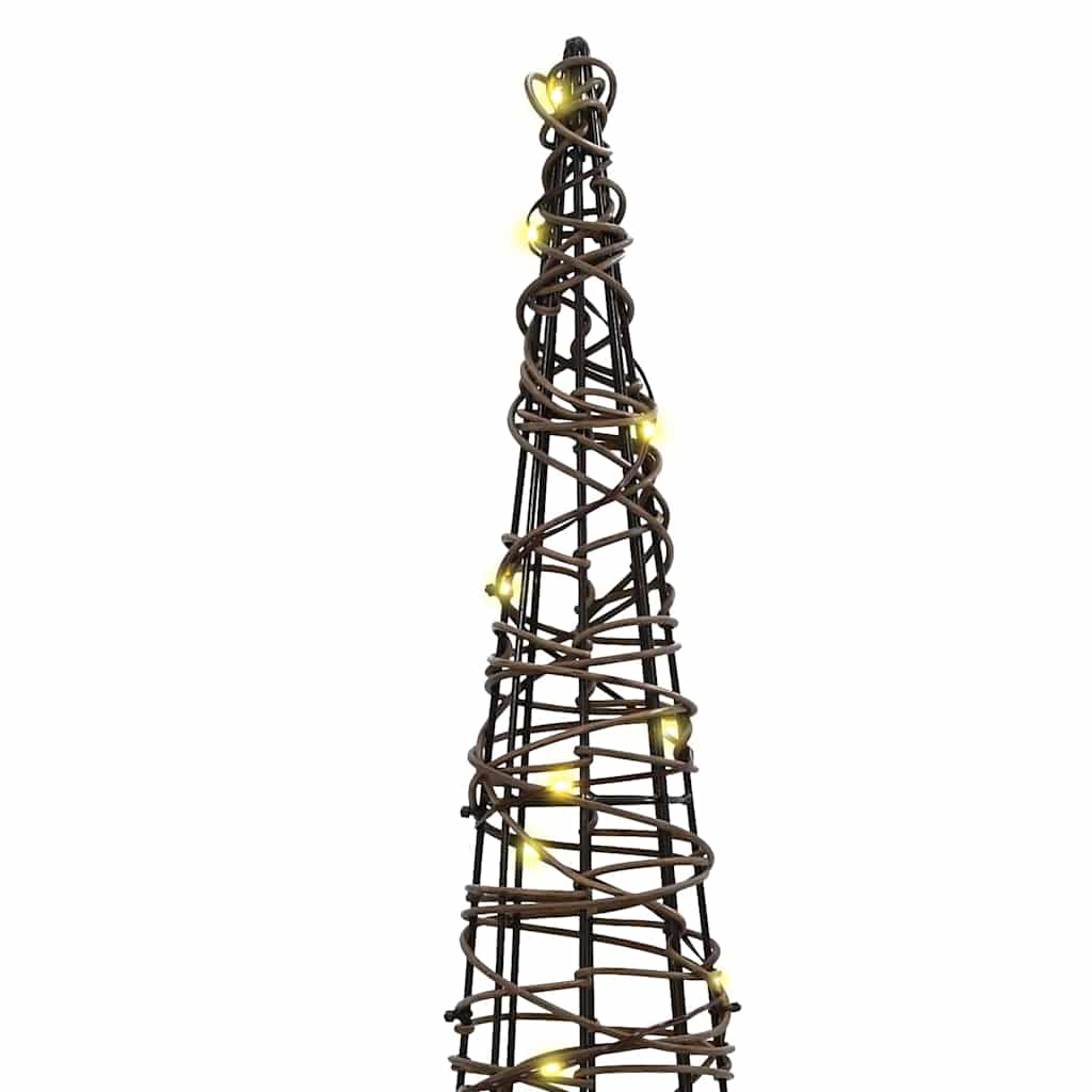 vidaXL Χριστουγεννιάτικο Δέντρο με 90 LED 3 pcs Θερμό λευκό Ρατάν