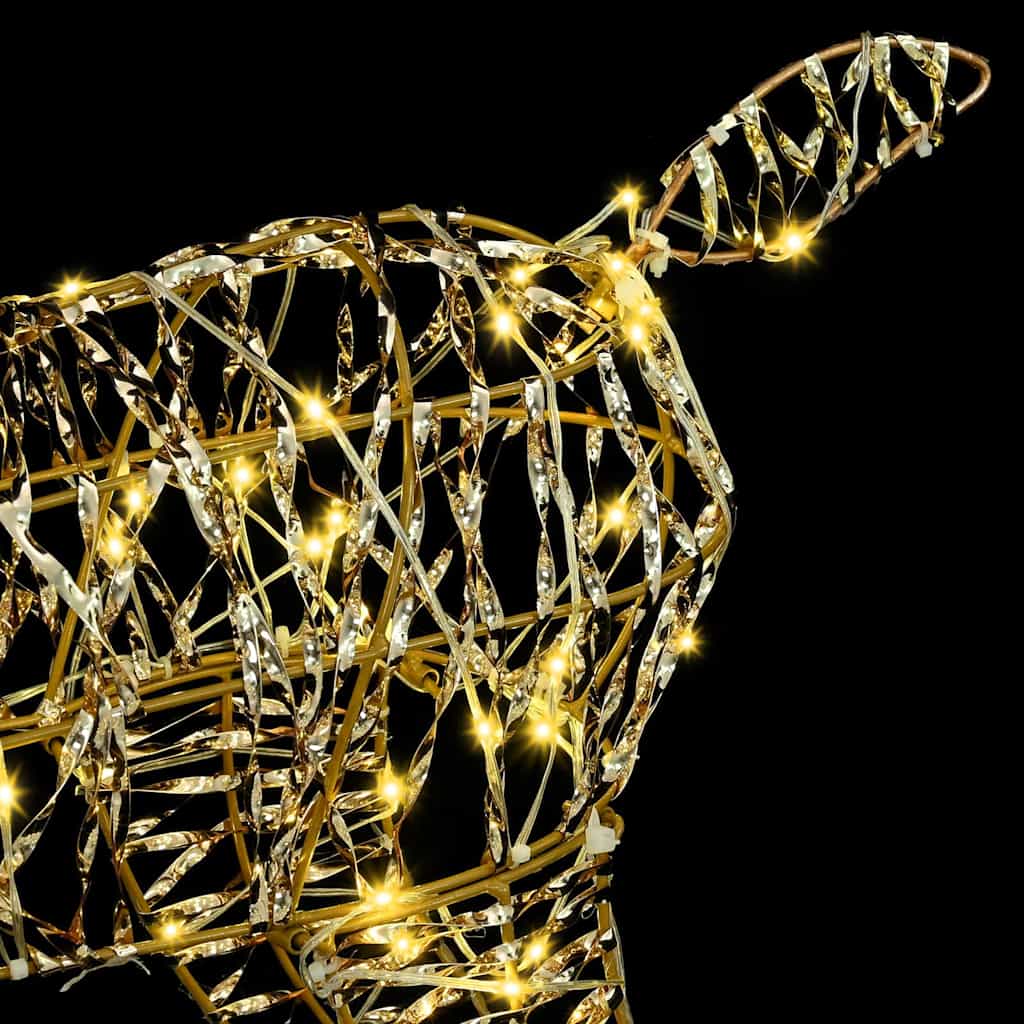 vidaXL Οικογένεια Ελαφιών 3 pcs Θερμό λευκό 67 x 26 x 127 εκ PET