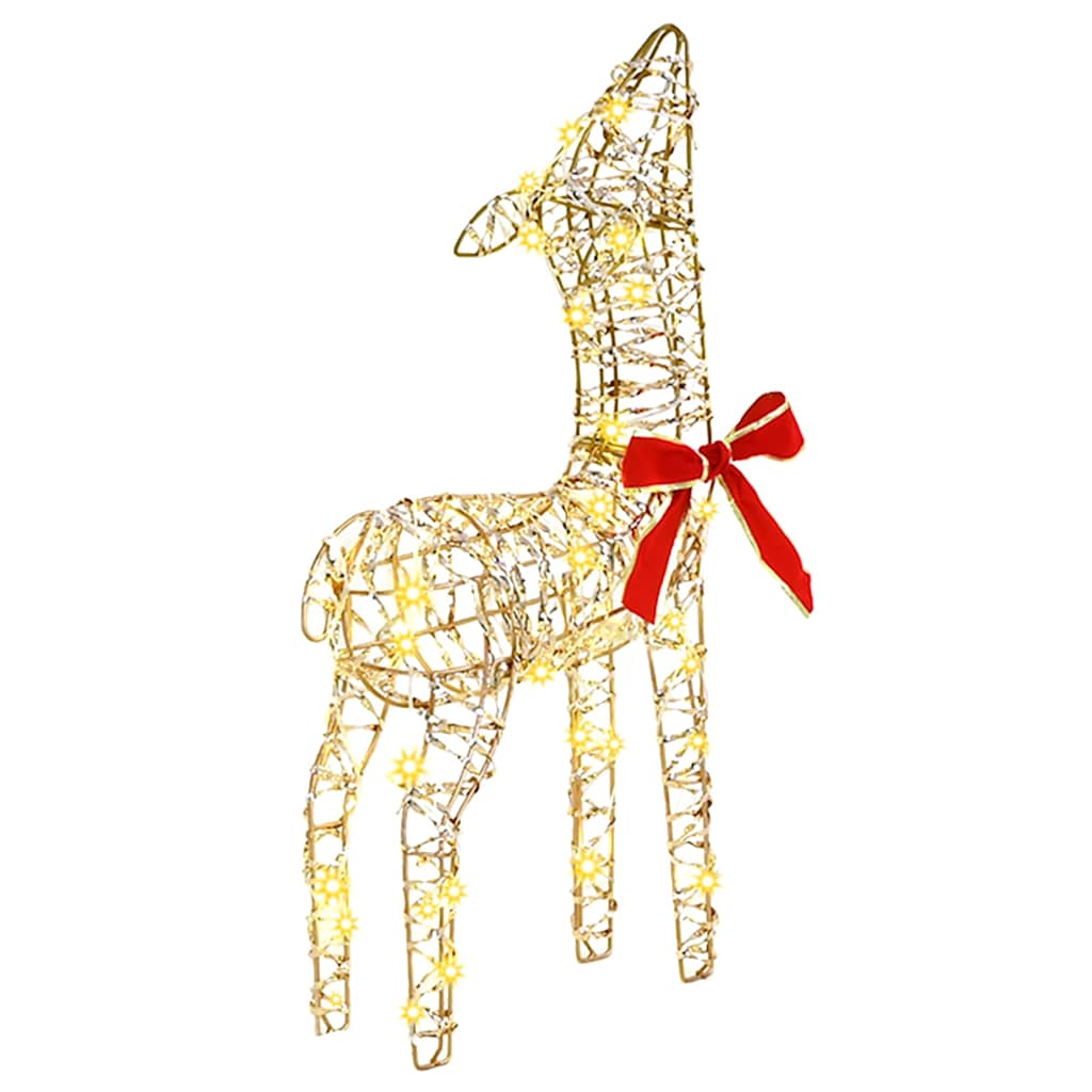 vidaXL Οικογένεια Ελαφιών 3 pcs Θερμό λευκό 67 x 26 x 127 εκ PET