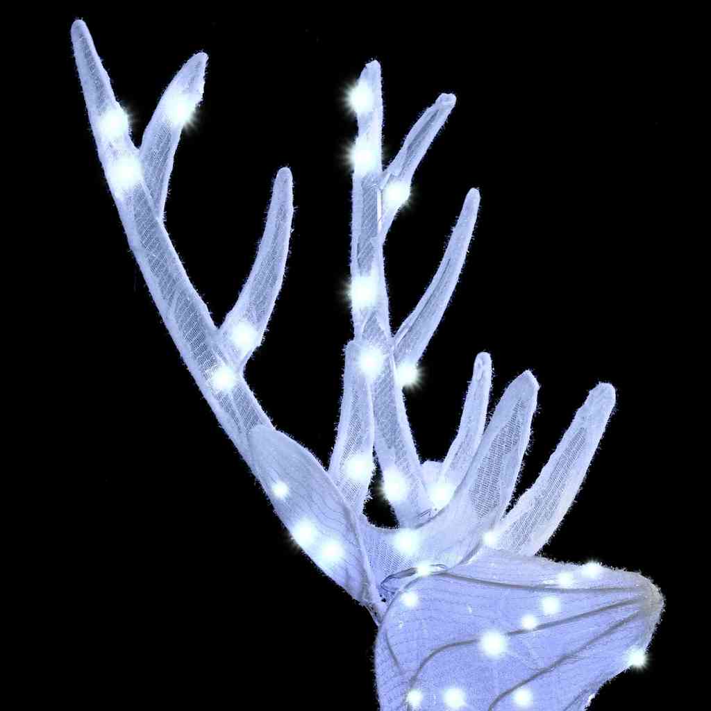 vidaXL Οικογένεια Ελαφιών 3 pcs Ψυχρό λευκό 68 x 26 x 127 εκ ύφασμα