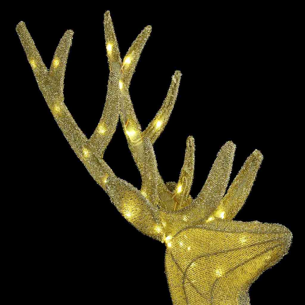 vidaXL Οικογένεια Ελαφιών 3 pcs Θερμό λευκό 68 x 26 x 127 εκ ύφασμα