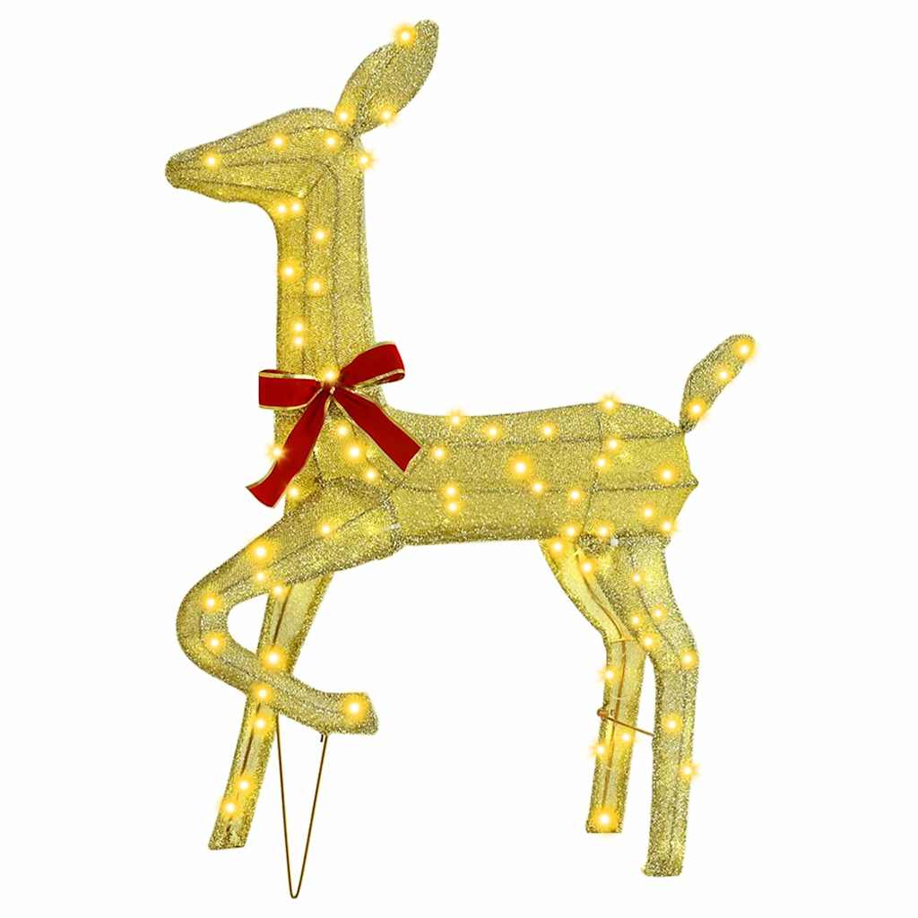 vidaXL Οικογένεια Ελαφιών 3 pcs Θερμό λευκό 68 x 26 x 127 εκ ύφασμα