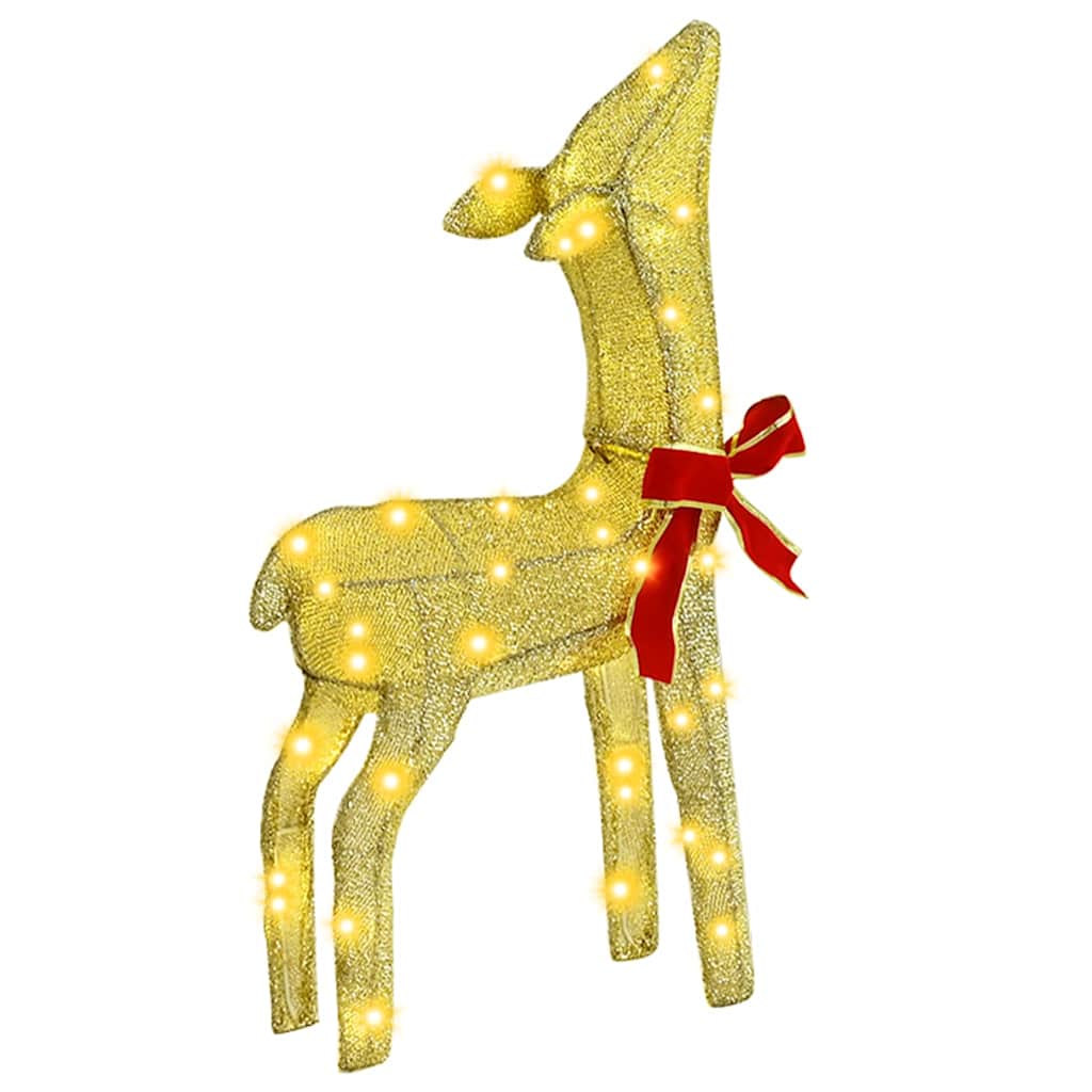 vidaXL Οικογένεια Ελαφιών 3 pcs Θερμό λευκό 68 x 26 x 127 εκ ύφασμα