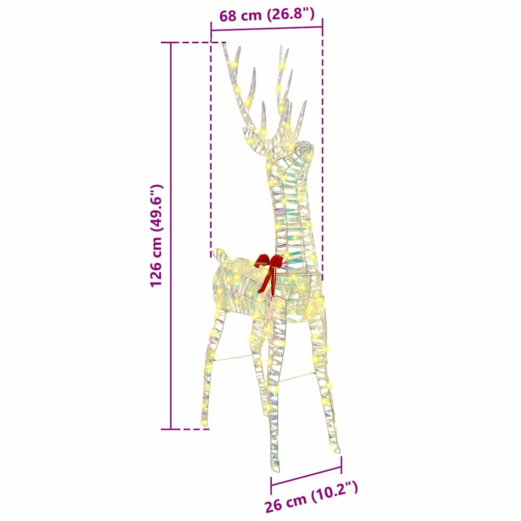 vidaXL 3D ελάφι Θερμό λευκό 128 εκ PET