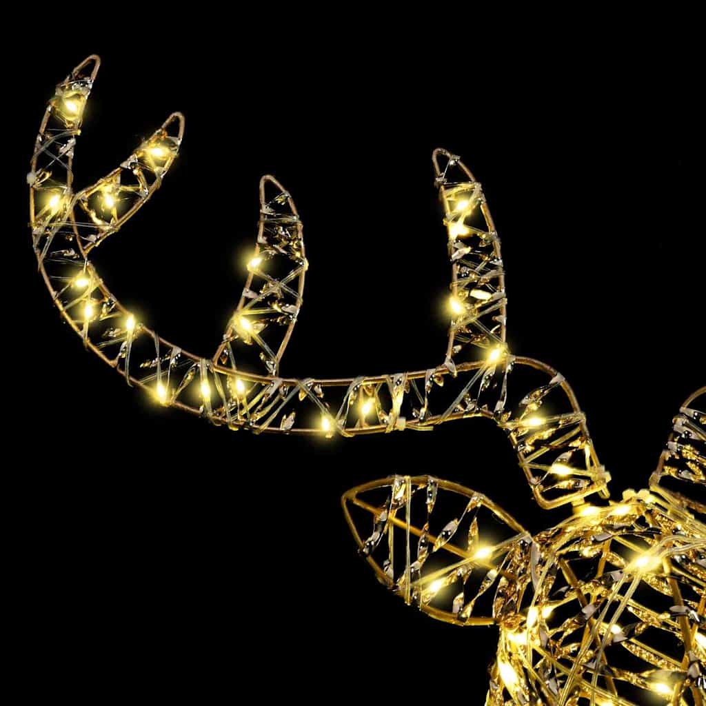 vidaXL Έλκηθρο με Ελάφια Θερμό λευκό 60 cm PET