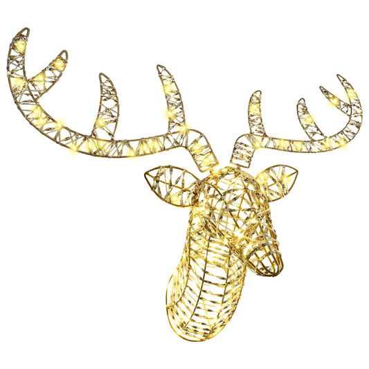 vidaXL Έλκηθρο με Ελάφια Θερμό λευκό 60 cm PET